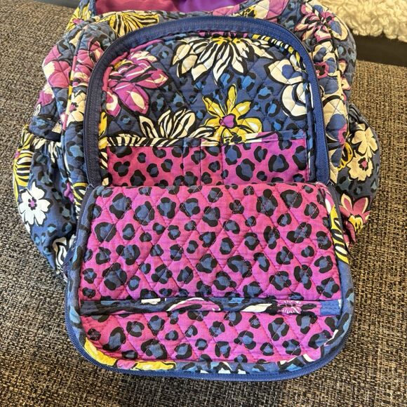 VERA BRADLEY Fall 2014 African Violet Large Quilted Campus Backpack 15.x11.5x6.5 - Picture 10 of 12
